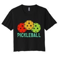 Retro Pickleball Logo Women's Crop Top Tee
