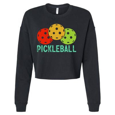 Retro Pickleball Logo Cropped Pullover Crew