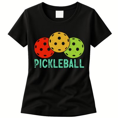 Retro Pickleball Logo Womens T-Shirt