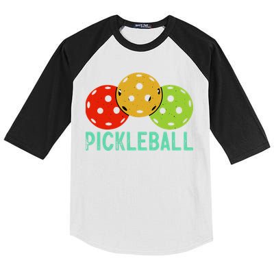 Retro Pickleball Logo Kids Colorblock Raglan Jersey