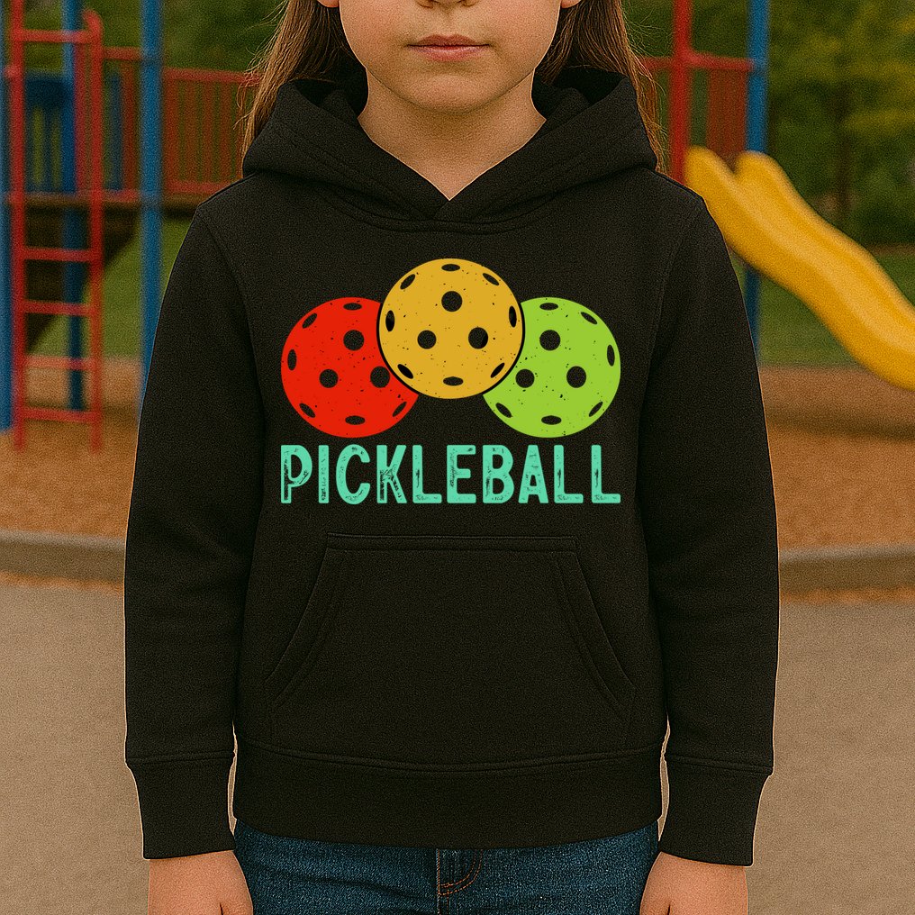 Retro Pickleball Logo Kids Hoodie