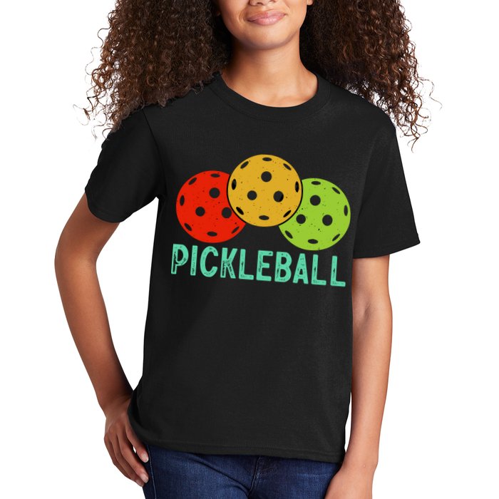 Retro Pickleball Logo Kids T-Shirt