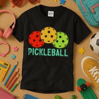 Retro Pickleball Logo Kids T-Shirt