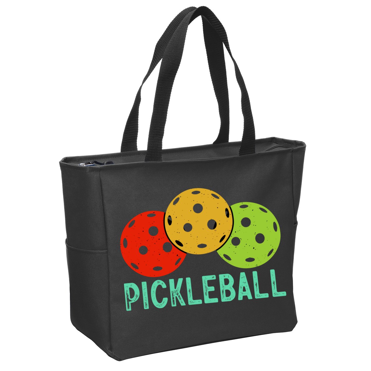 Retro Pickleball Logo Zip Tote Bag