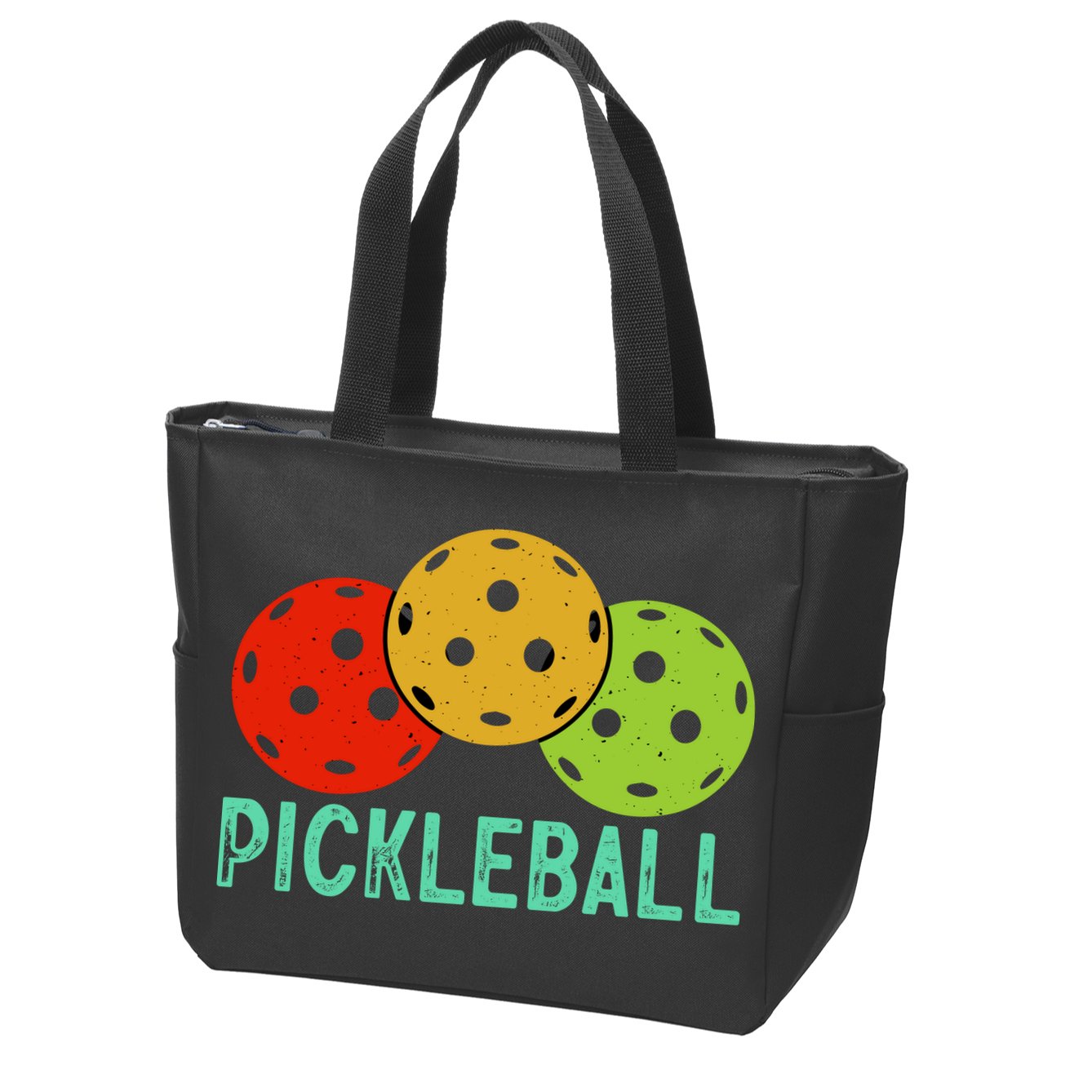 Retro Pickleball Logo Zip Tote Bag