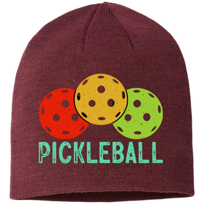 Retro Pickleball Logo Sustainable Beanie