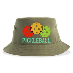 Retro Pickleball Logo Sustainable Bucket Hat