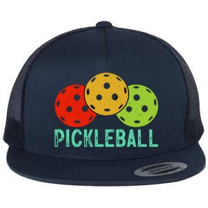 Retro Pickleball Logo Flat Bill Trucker Hat