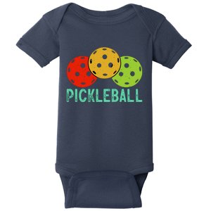 Retro Pickleball Logo Baby Bodysuit