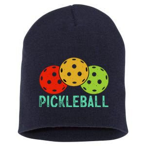 Retro Pickleball Logo Short Acrylic Beanie