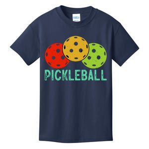 Retro Pickleball Logo Kids T-Shirt