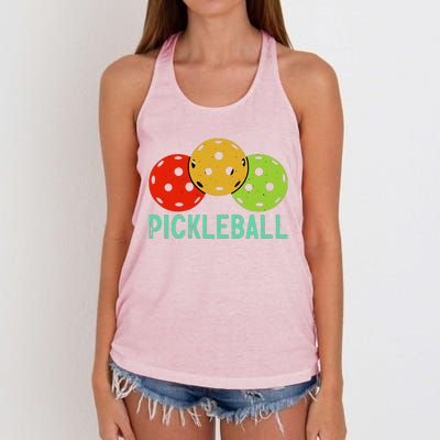 Retro Pickleball Logo Women's Knotted Racerback Tank