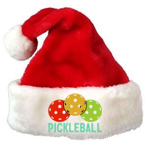 Retro Pickleball Logo Premium Christmas Santa Hat