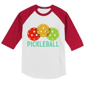 Retro Pickleball Logo Kids Colorblock Raglan Jersey