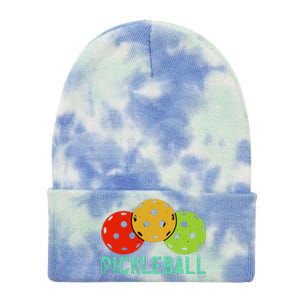 Retro Pickleball Logo Tie Dye 12in Knit Beanie