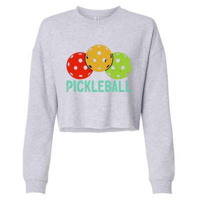 Retro Pickleball Logo Cropped Pullover Crew