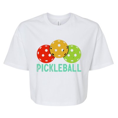 Retro Pickleball Logo Bella+Canvas Jersey Crop Tee