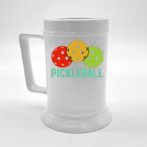 Retro Pickleball Logo Beer Stein