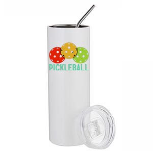 Retro Pickleball Logo Stainless Steel Tumbler