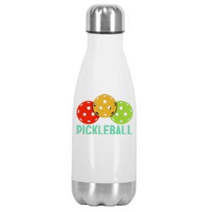 Retro Pickleball Logo Stainless Steel Insulated Water Bottle