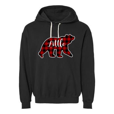 Red Plaid Little Bear Matching Family Group Gift Garment-Dyed Fleece Hoodie