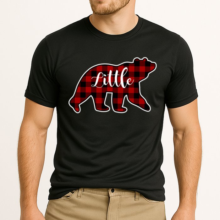 Red Plaid Little Bear Matching Family Group Gift Cooling Performance Crew T-Shirt