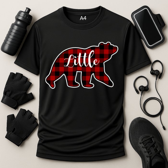 Red Plaid Little Bear Matching Family Group Gift Cooling Performance Crew T-Shirt