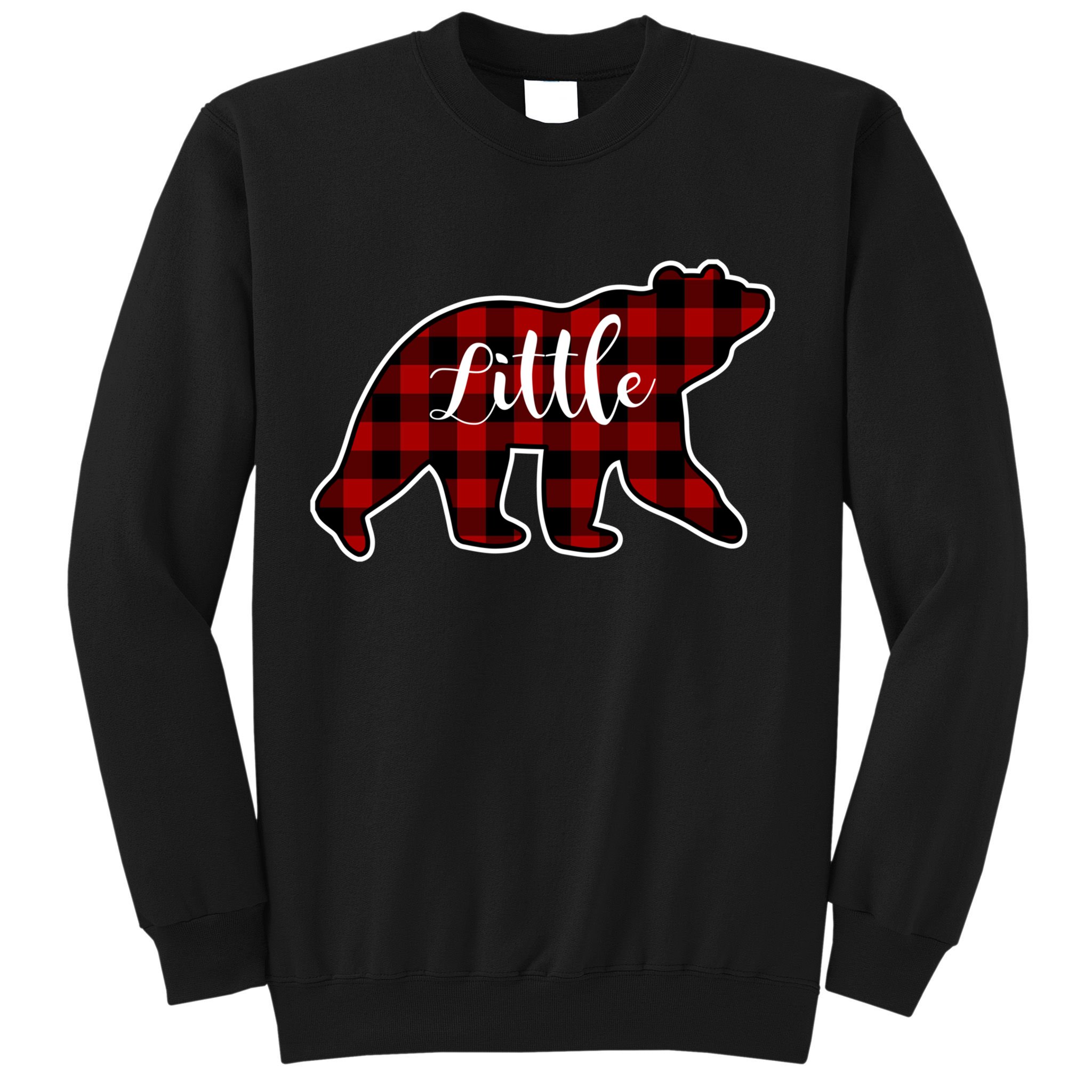 Red Plaid Little Bear Matching Family Group Gift Sweatshirt
