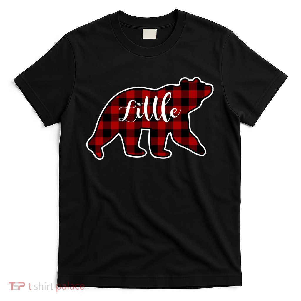 Red Plaid Little Bear Matching Family Group Gift T-Shirt