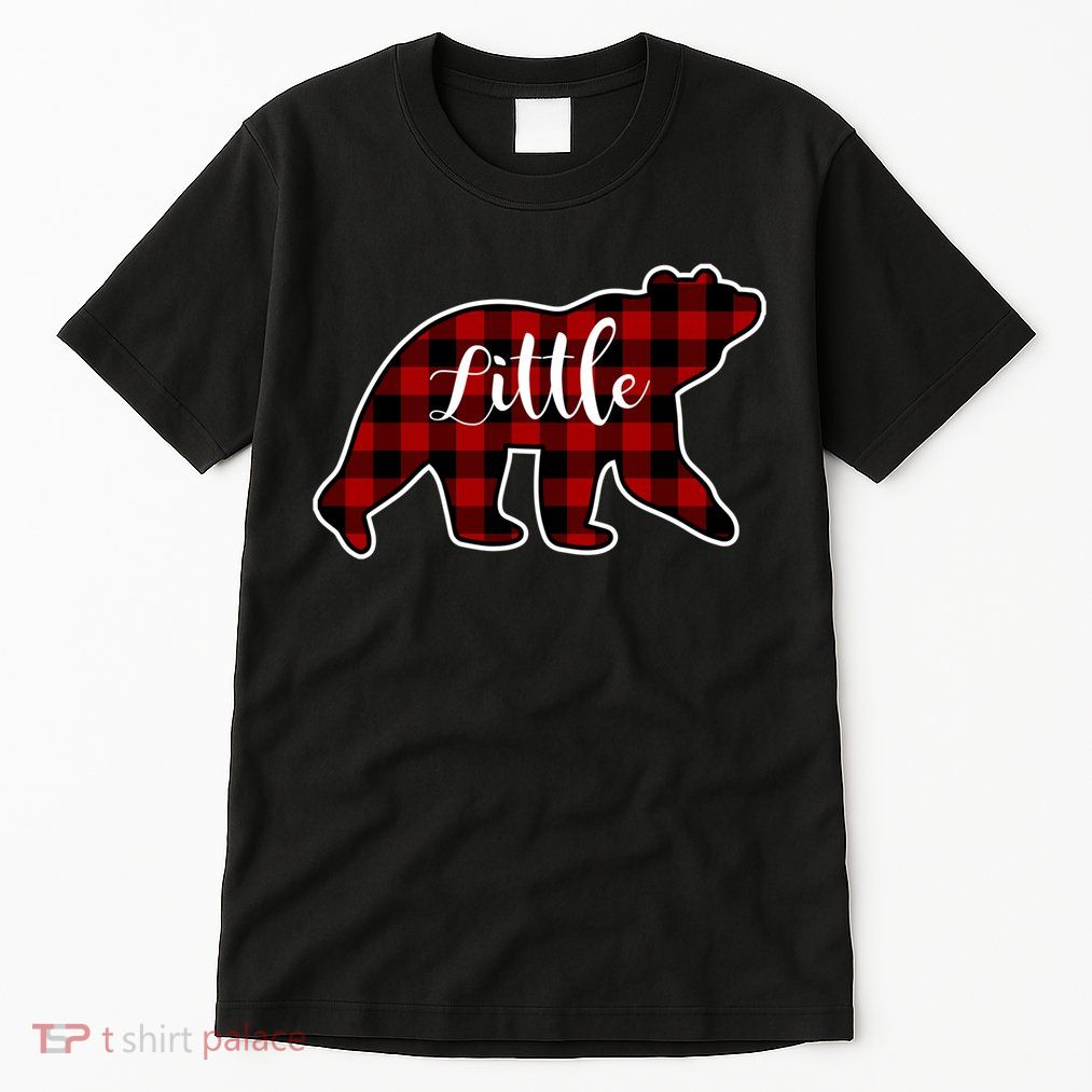 Red Plaid Little Bear Matching Family Group Gift Tall T-Shirt
