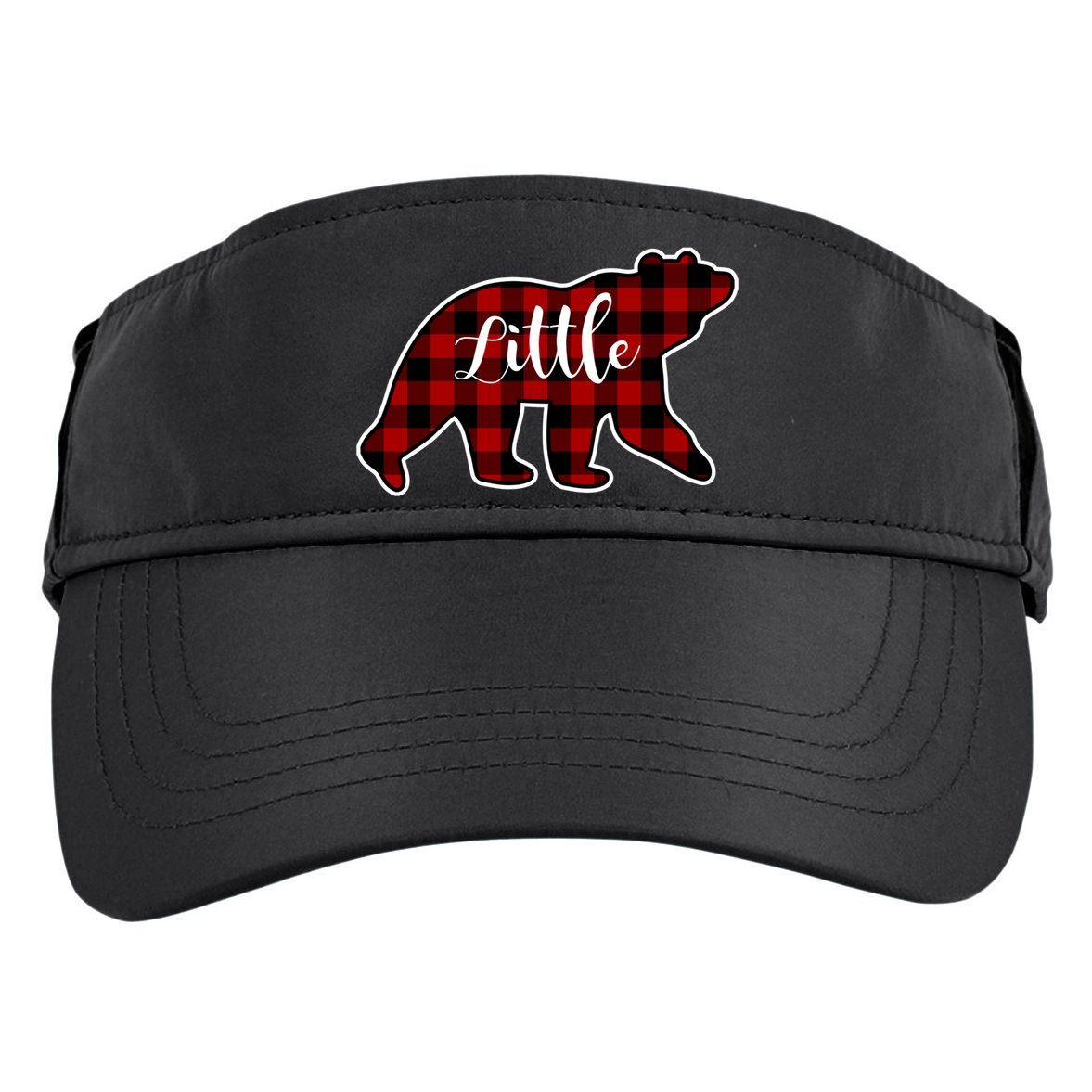 Red Plaid Little Bear Matching Family Group Gift Adult Drive Performance Visor