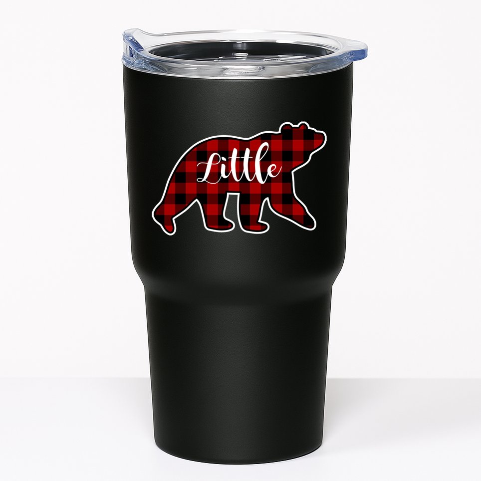 Red Plaid Little Bear Matching Family Group Gift Tumbler