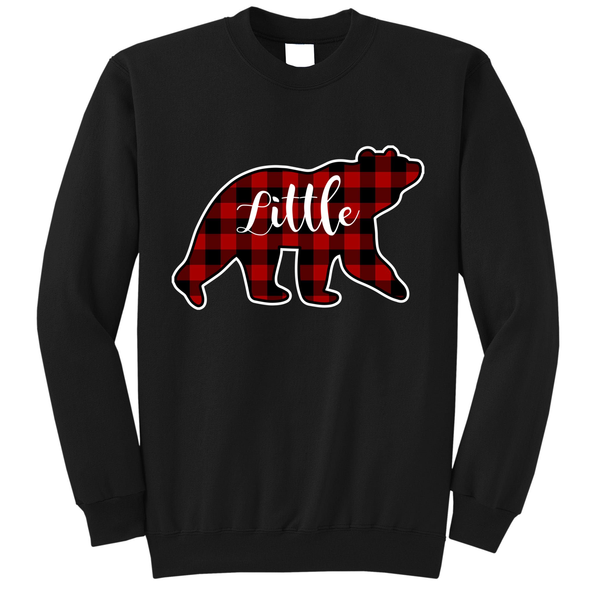Red Plaid Little Bear Matching Family Group Gift Tall Sweatshirt