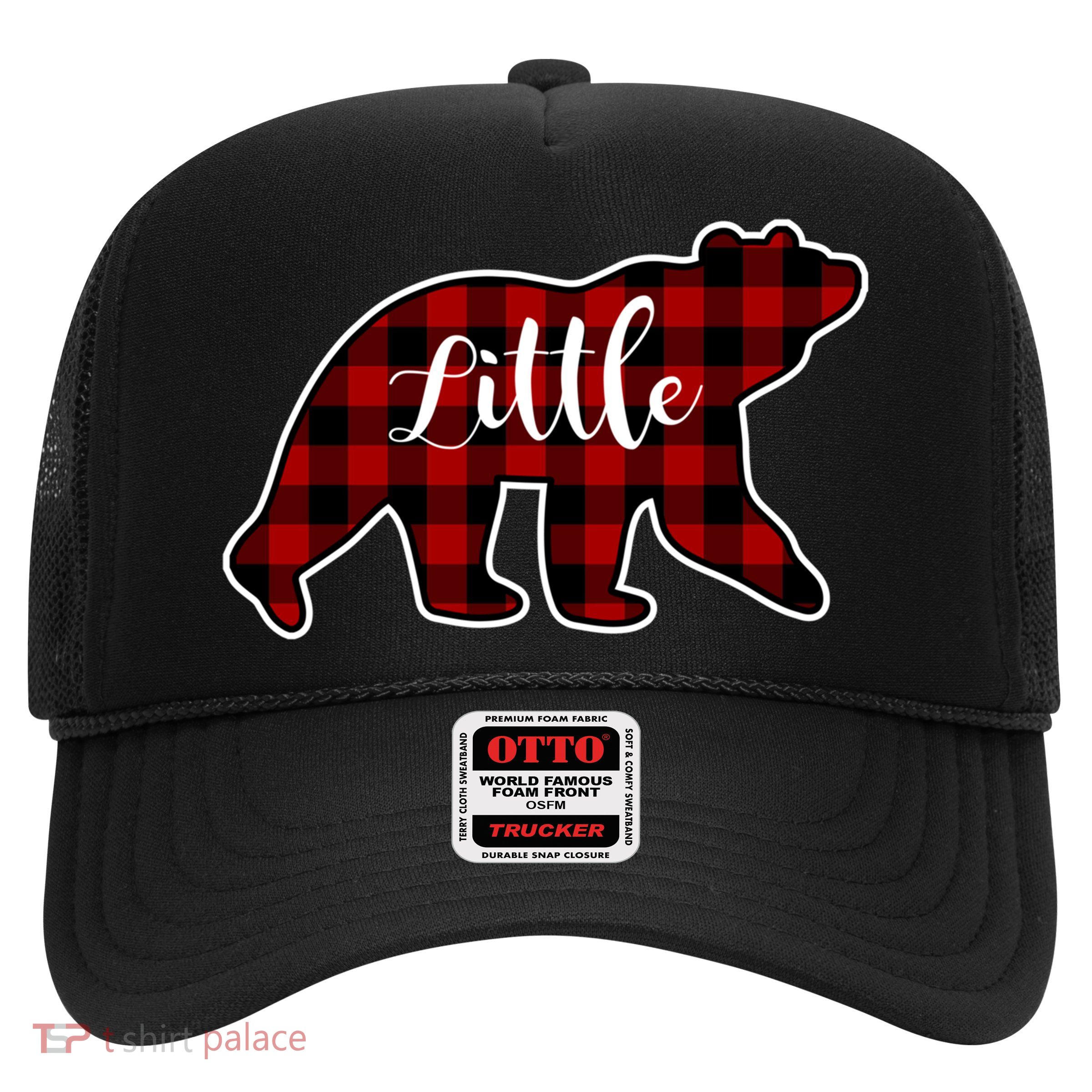 Red Plaid Little Bear Matching Family Group Gift Trucker Hat