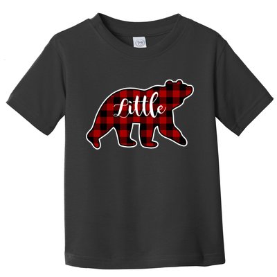 Red Plaid Little Bear Matching Family Group Gift Toddler T-Shirt
