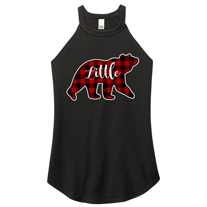 Red Plaid Little Bear Matching Family Group Gift Women's Perfect Tri Rocker Tank