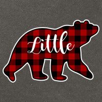 Red Plaid Little Bear Matching Family Group Gift Cotton Canvas Backpack