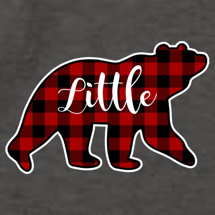 Red Plaid Little Bear Matching Family Group Gift Vector Backpack
