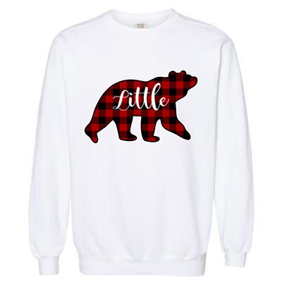 Red Plaid Little Bear Matching Family Group Gift Garment-Dyed Sweatshirt