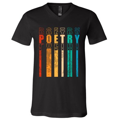 Retro Poetry Lyrics Literature Vintage Poet V-Neck T-Shirt