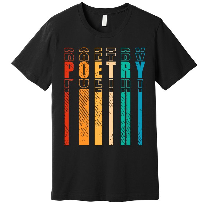 Retro Poetry Lyrics Literature Vintage Poet Premium T-Shirt