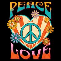 Retro Peace Love Peace Sign 60s 70s Hippie Style Cooling Performance Crew T-Shirt