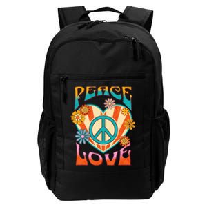 Retro Peace Love Peace Sign 60s 70s Hippie Style Daily Commute Backpack