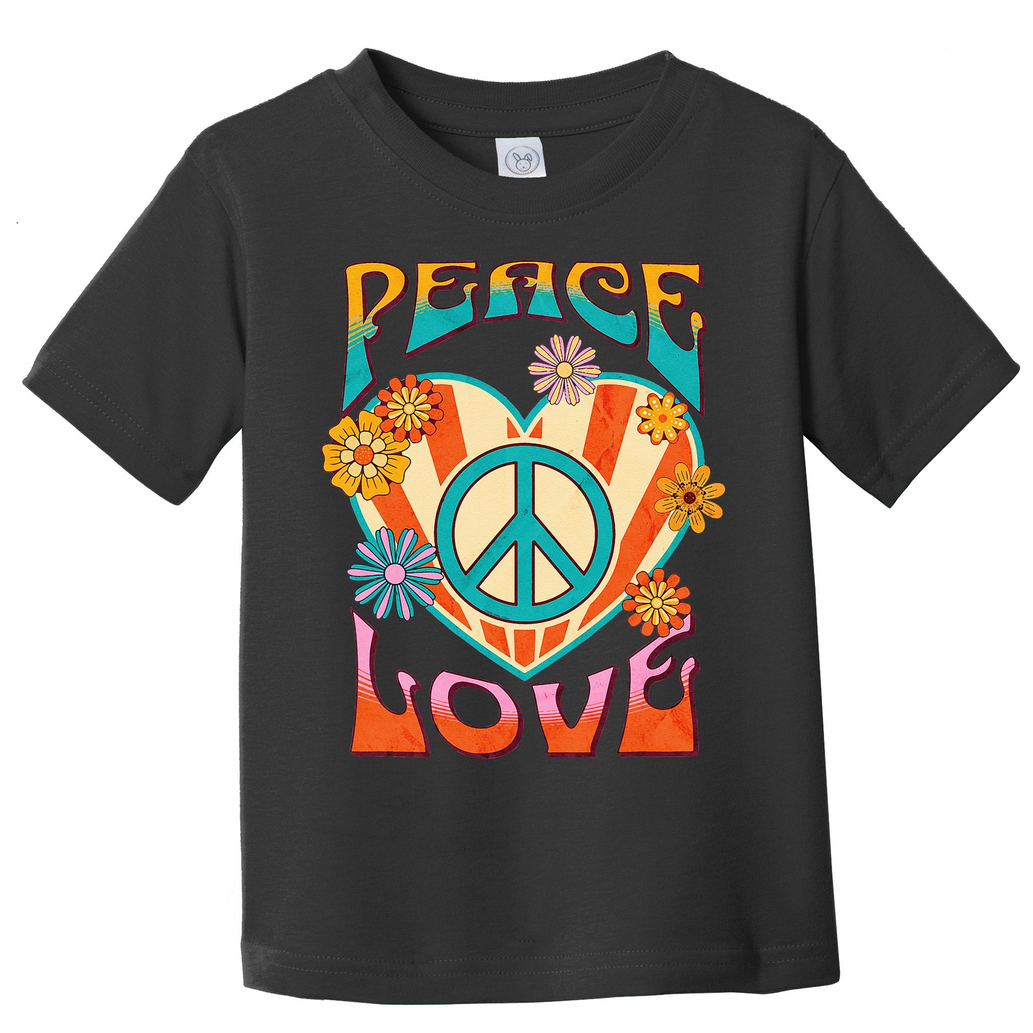 Retro Peace Love Peace Sign 60s 70s Hippie Style Toddler T-Shirt