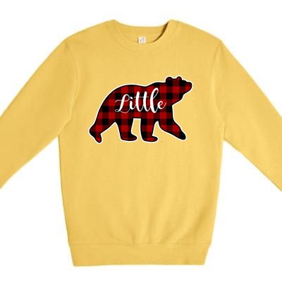 Red Plaid Little Bear Matching Family Group Meaningful Gift Premium Crewneck Sweatshirt