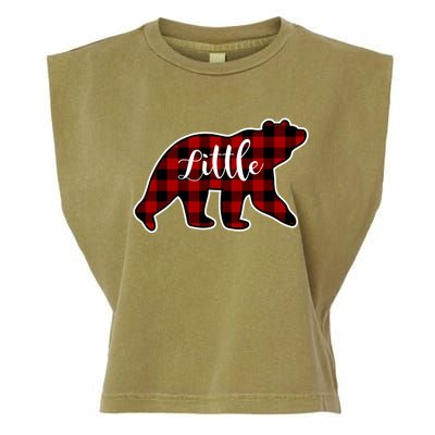 Red Plaid Little Bear Matching Family Group Meaningful Gift Garment-Dyed Women's Muscle Tee