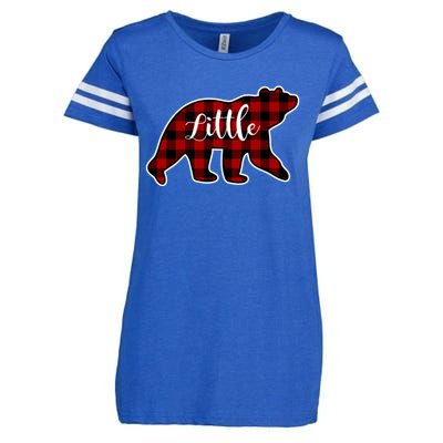 Red Plaid Little Bear Matching Family Group Meaningful Gift Enza Ladies Jersey Football T-Shirt