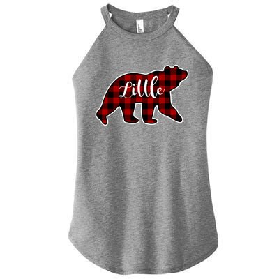 Red Plaid Little Bear Matching Family Group Meaningful Gift Women’s Perfect Tri Rocker Tank