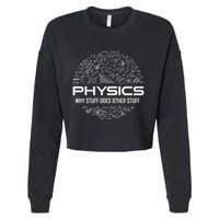 retro Physics Lover Physics Humor Cropped Pullover Crew