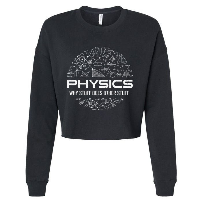 retro Physics Lover Physics Humor Cropped Pullover Crew